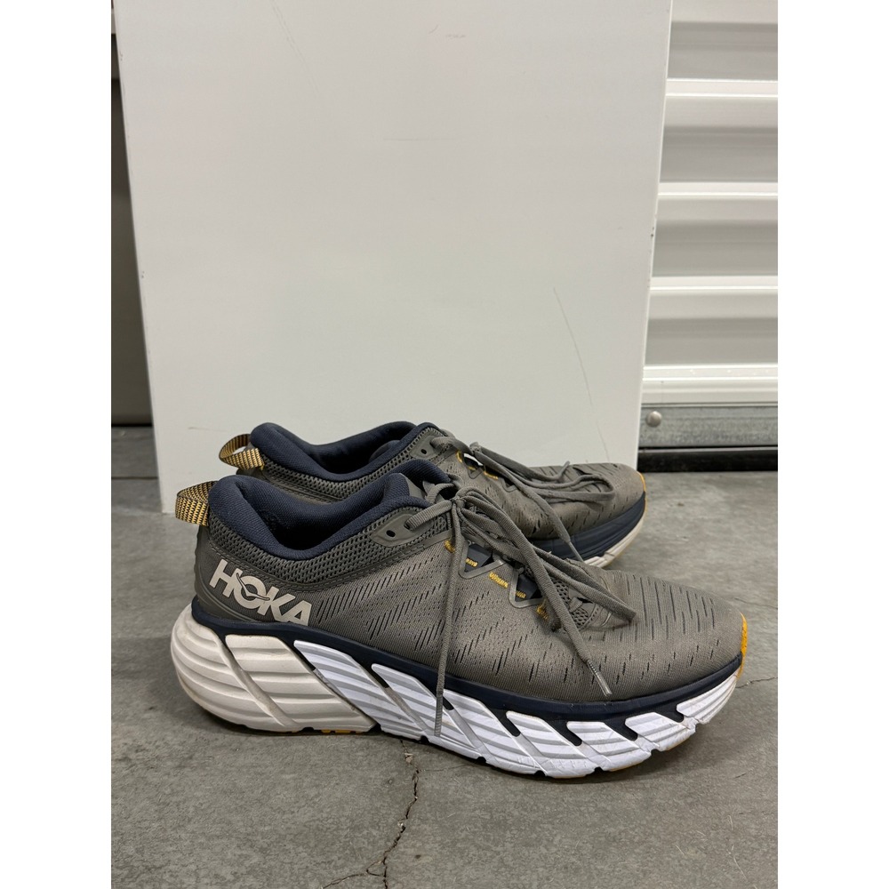 Hoka Gaviota 2 Running Shoes Mens Grey Blue Yellow Sneakers